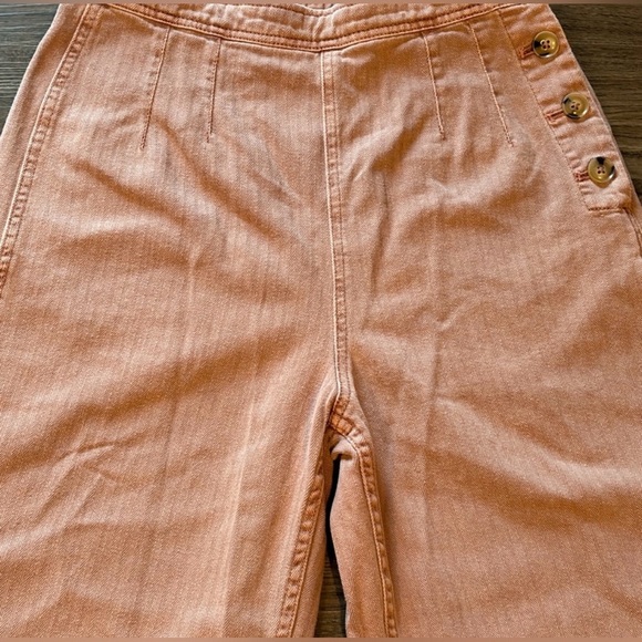 Free People Utility Crop Pants - Mauve Denim - Size 4 - Picture 3 of 6
